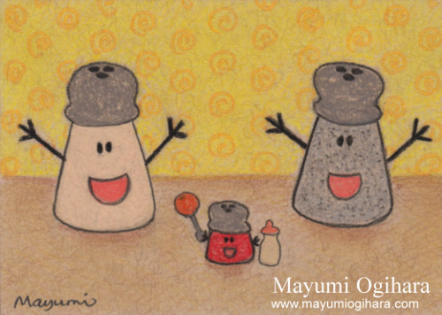 Mr. Salt, Mrs. Pepper, and Baby Paprika by Mayumi Ogihara